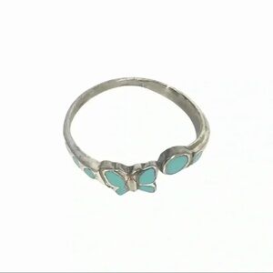 925 STERLING SILVER TOE RING XS BUTTERFLY STONE OPEN BEACH VACATION JEWELRY